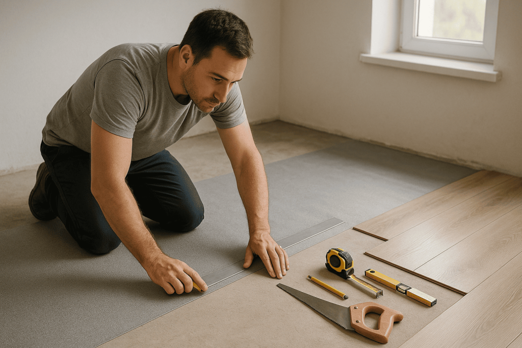 Preparação para instalação do piso laminado
