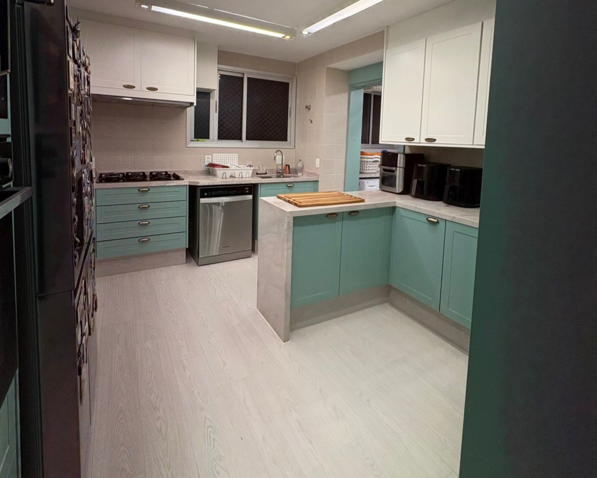 Piso laminado na cozinha