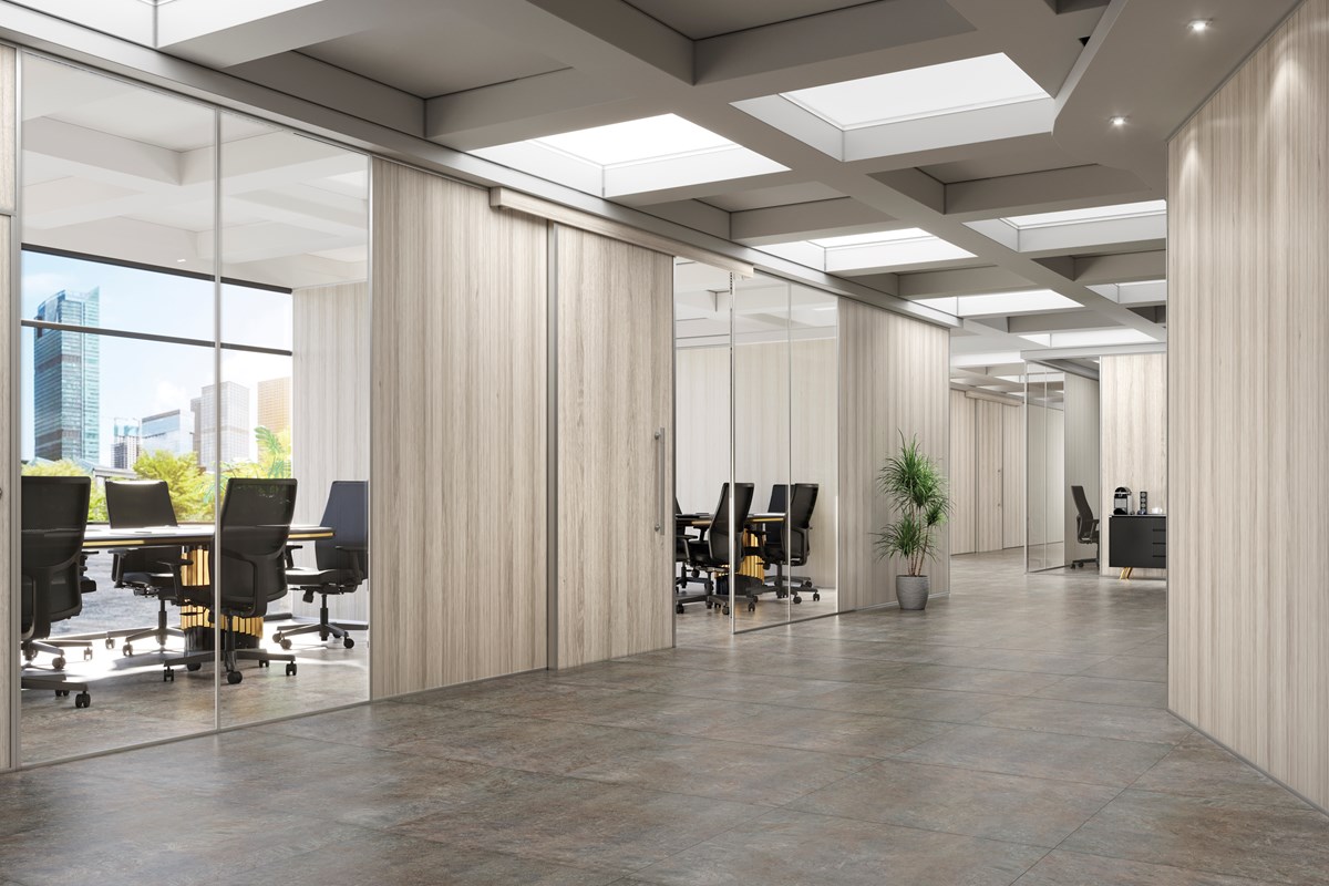 qual o melhor piso para escritórios Eucafloor square stone sala